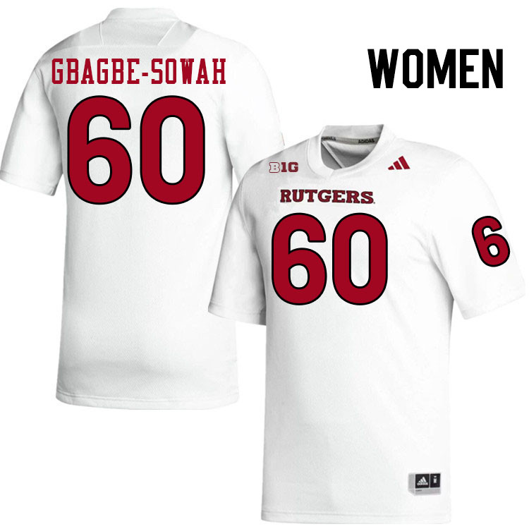 Women #60 Moses Gbagbe-Sowah Rutgers Scarlet Knights 2024 College Football Jerseys Stitched-White